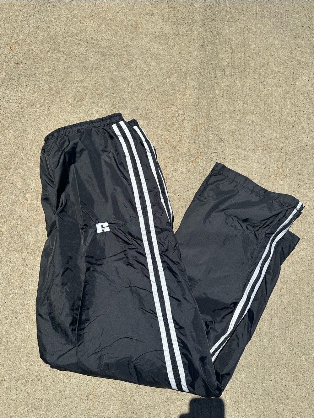 Russell Athletic  Black Track Pants with White Stripes